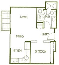 Traditional 1x1 402 floor plan
